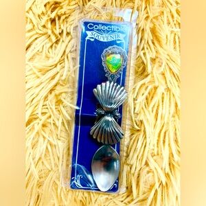 Cayman Islands Collectible Souvenir silver Spoon with Shell Design